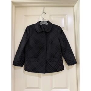 talbots women black blazer size 2